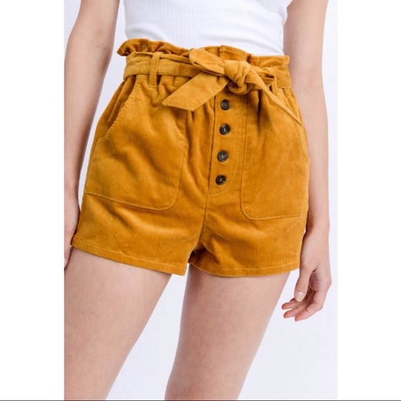 FLASH SALE Corduroy Shorts High Waist Paper Bag - Picture 2 of 4